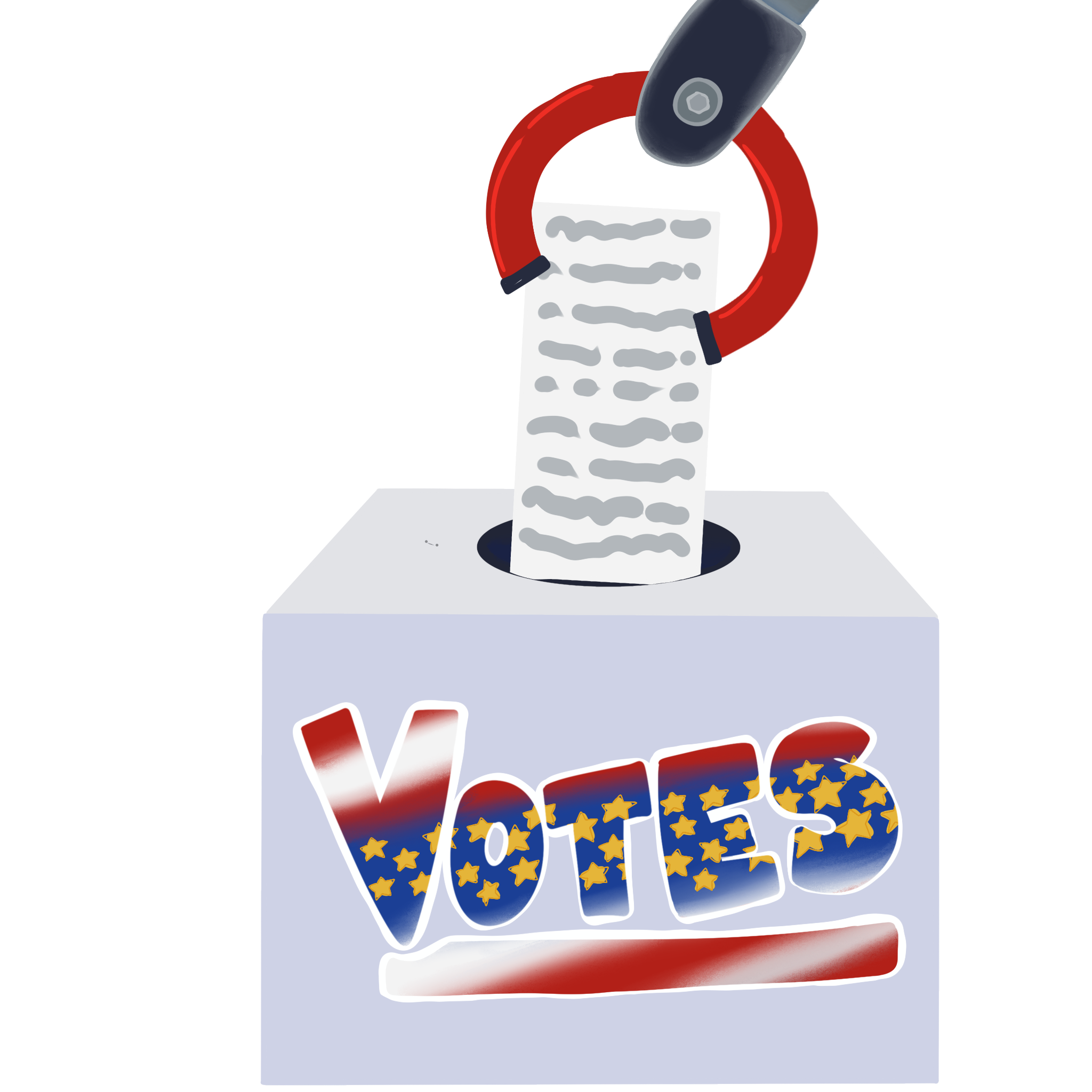 The icon representing votes in CT3000. It is a ballot box labeled 'votes', with a robot claw droppping a ballot into the slot.